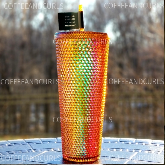 Starbucks Gold Honey Studded Bling Cold Cup 24oz Venti NWT - Picture 4 of 10